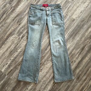 GLO Jeans Light Wash Flare Juniors 5 (30x32) Made in Egypt Y2K Style